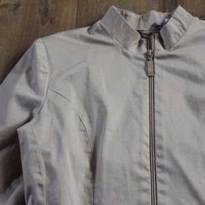 Vintage 90s Business Casual Bomber Jacket in Beige